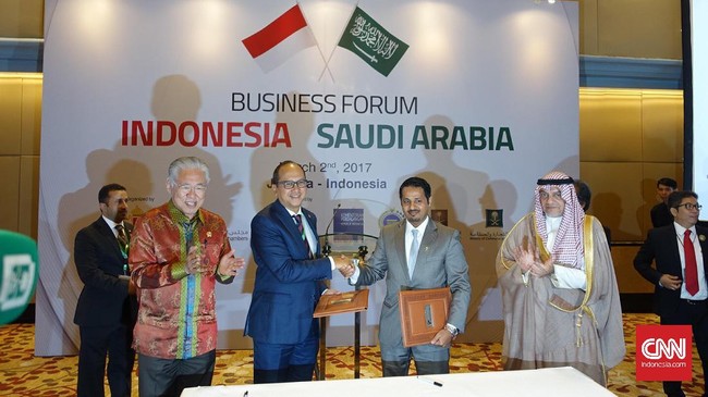 Pada 2016, nilai ekspor Indonesia ke Arab Saudi hanya US$1,33 miliar, sedangkan impor dari Arab Saudi mencapai US$2,73 miliar.