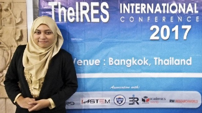 Anastasia Purwanti menyenangi dunia riset sejak kuliah di President University dan mendapatkan penghargaan internasional.