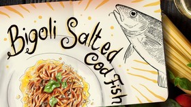 Bigoli Ikan Kod Asin Gaya Venesia Racikan Sendiri