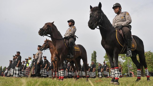 Pasukan berkuda itu ditempatkan pada aktivitas nan berkarakter preventif, di antaranya patroli khususnya di jalur alias sekitar ITDC Nusa Dua Bali.