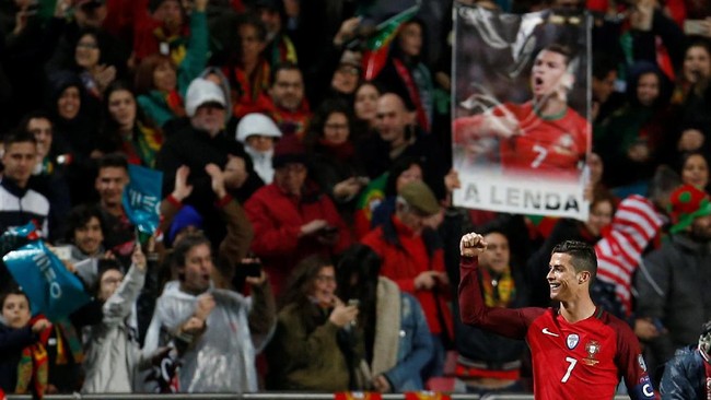 Portugal sukses menghajar Hungaria 3-0 pada kualifikasi Piala Dunia 2018 zona Eropa dan Cristiano Ronaldo mampu mencetak dua gol.