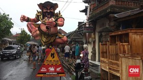 'Iblis' Ogoh Ogoh Siap Diarak Malam Ini Jelang Nyepi