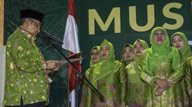 Ribuan Emak-emak Hijaukan Harlah Muslimat NU ke-73 di GBK