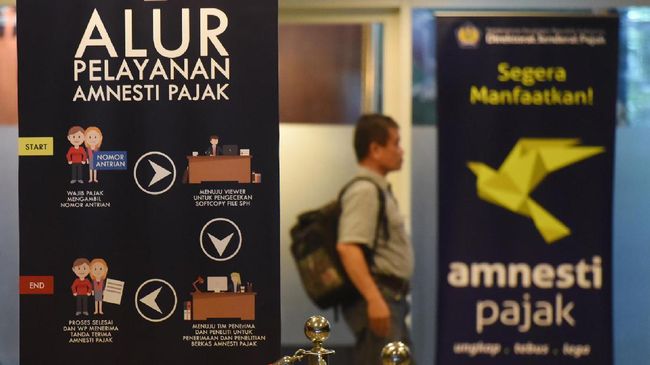 Hari Ke-29, RI Kantongi Rp901 Miliar dari Tax Amnesty Jilid II Negara mengantongi Rp901,79 miliar dari program pengampunan pajak jilid II. Setoran ini berasl dari pengungkapan harta bersih Rp8,453 triliun.