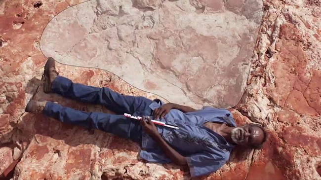 Jejak dinosaurus jenis Sauropoda berukuran 1,75 meter dan menjadikannya sebagai yang terbesar di dunia sepanjang sejarah ditemukan di Australia.