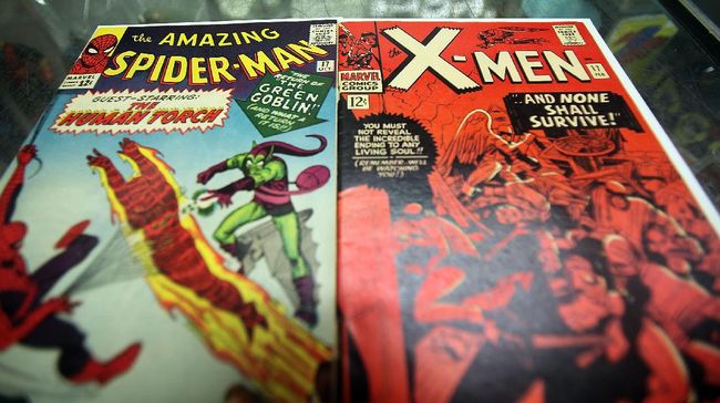 NEW YORK - AUGUST 31: In this photo illustration, vintage Spider Man and X-Men Marvel comic books are seen at St. Mark's Comics August 31, 2009 in New York City. The Walt Disney Co. announced that it plans to acquire Marvel Entertainment Inc. for $4 billion in stock and cash, bringing 5,000 Marvel characters including Spider Man and Incredible Hulk under the Disney umbrella. (Photo Illustration by Mario Tama/Getty Images/AFP