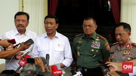 Panglima TNI dan Wiranto Bungkam Usai Menghadap Jokowi