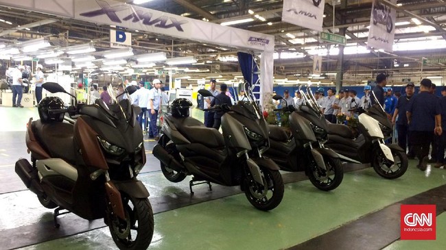 Yamaha XMAX yang dirakit di Pulogadung, Jakarta Timur sudah siap untuk diekspor ke negara eropa.