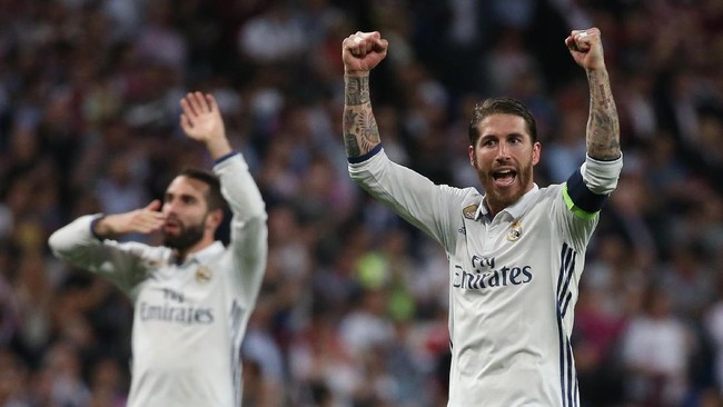 Bek Real Madrid Sergio Ramos menegaskan tak gentar dengan teror di markas Atletico Madrid, Stadion Vicente Calderon, pada leg kedua semifinal Liga Champions.