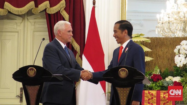 Bertepatan dengan kunjungan Wapres AS Mike Pence, Presiden RI Joko Widodo menyebut kedua negara sepakat membentuk tim untuk membahas perdagangan dan investasi.