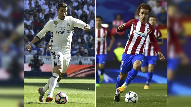 Dua bintang di final Piala Eropa 2016, Cristiano Ronaldo (Portugal) dan Antoine Griezmann (Perancis), bakal kembali bersua di semifinal Liga Champions.
