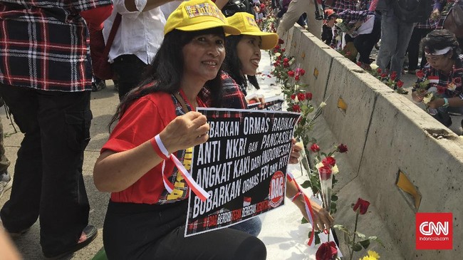 Mawar Merah dan Orasi dalam Aksi Pro Kontra Ahok