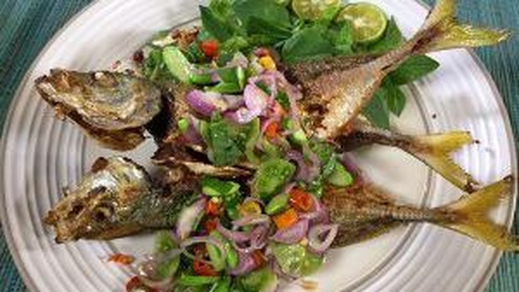 Fresh mackerel at a local fish market in Ho Chi Minh City, Vietnam.