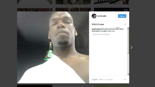 Saat libur kompetisi yang berbarengan dengan masa bulan suci Ramadan, bintang Manchester United, Paul Pogba, memanfaatkannya untuk melakukan ibadah umrah.