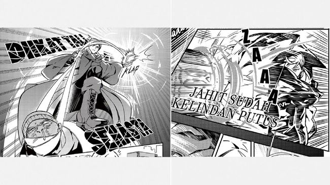 Dalam komik Peri Bahasa, senjata yang digunakan untuk bertempur terinspirasi dari kalimat-kalimat peribahasa dalam bahasa Indonesia.