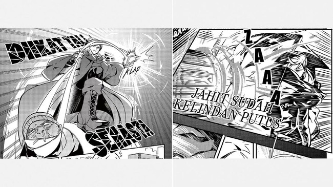 Tujuh Peribahasa yang Jadi Senjata Berbahaya Dalam komik Peri Bahasa, senjata yang digunakan untuk bertempur terinspirasi dari kalimat-kalimat peribahasa dalam bahasa Indonesia.