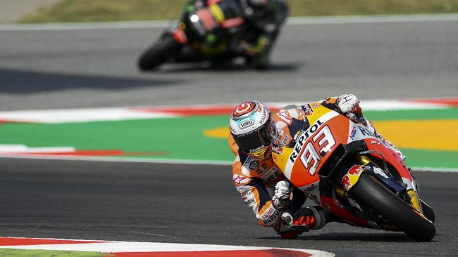 Marc Marquez berhasil memenuhi targetnya untuk finis di depan Dani Pedrosa namun ia gagal mengejar Andrea Dovizioso.