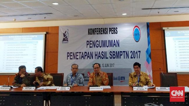 Pengumuman penetapan hasil SBMPTN 2017 akan diumumkan serentak pada hari Selasa, 13 Juni 2017 mulai pukul 14.00 WIB di situs resmi dan 12 laman mirror PTN.
