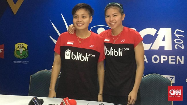 Pebulutangkis ganda putri Indonesia Greysia Polii/Apriyani Rahayu lolos dari putaran pertama Indonesia Terbuka setelah kalahkan pasangan Korea Selatan.