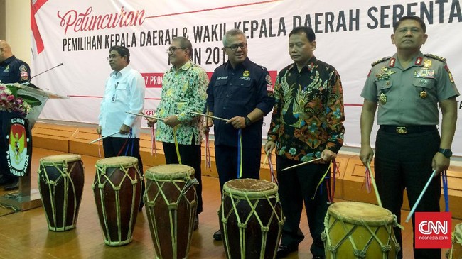 KPU meluncurkan tahapan pemilihan kepala derah serentak 2018 seperti yang tertuang dalam Peraturan KPU Nomor 1 Tahun 2017.