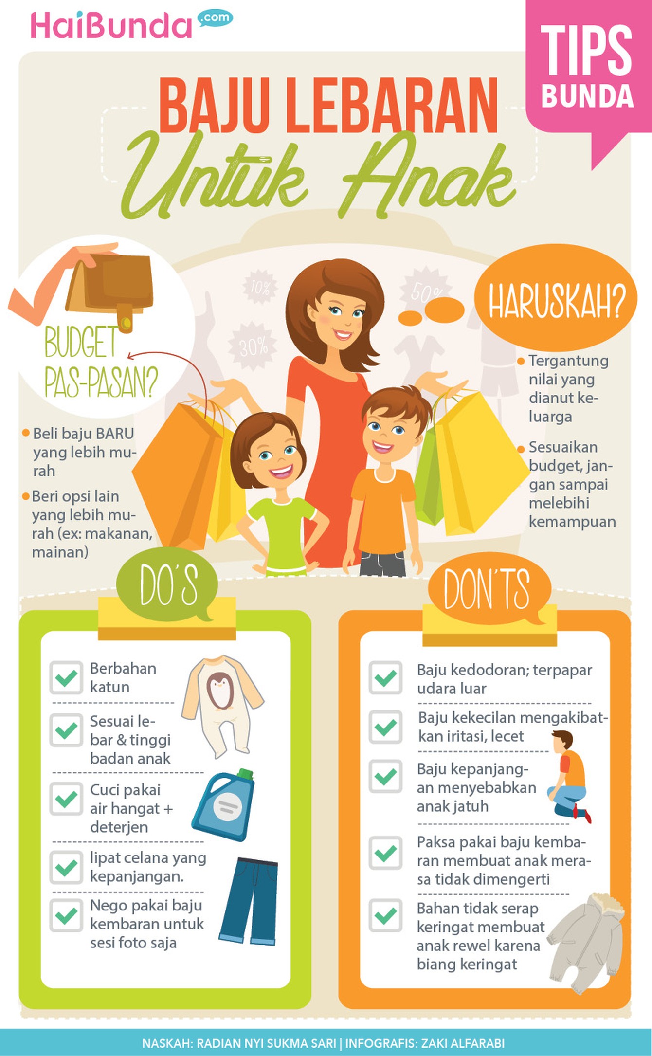Bunda mau belikan si kecil baju Lebaran? Baiknya, perhatikan dulu yuk Bun beberapa hal supaya anak tetap nyaman dan tetap happy di hari Idul Fitri