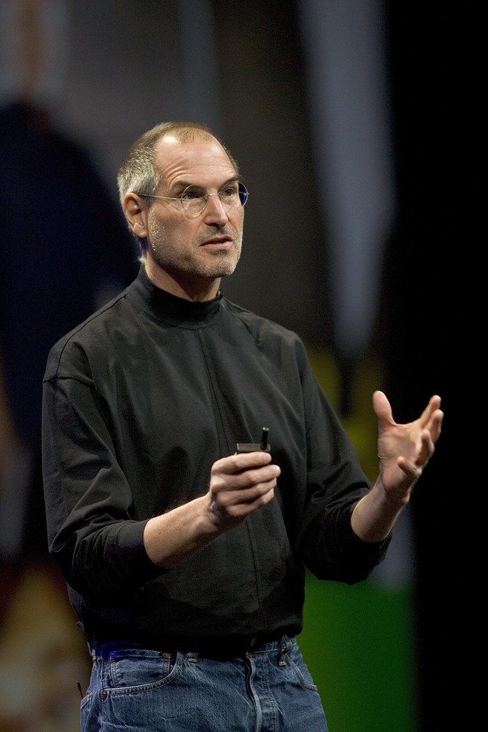 SAN FRANCISCO, CA - JANUARY 9: Apple CEO Steve Jobs gestures while delivering his keynote speech at Macworld on January 9, 2007 in San Francisco, California. During the keynote Jobs introduced the new iPhone which will combine a mobile phone, a widescreen iPod with touch controls and a internet communications device with the ability to use email, web browsing, maps and searching. The iPhone will start shipping in the US in June 2007. (Photo by David Paul Morris/Getty Images) SAN FRANCISCO, CA - JANUARY 9: Apple CEO Steve Jobs gestures while delivering his keynote speech at Macworld on January 9, 2007 in San Francisco, California. During the keynote Jobs introduced the new iPhone which will combine a mobile phone, a widescreen iPod with touch controls and a internet communications device with the ability to use email, web browsing, maps and searching. The iPhone will start shipping in the US in June 2007. (Photo by David Paul Morris/Getty Images)
