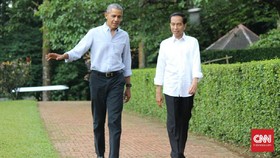 Gaya Santai Jokowi dan Obama di Istana Bogor