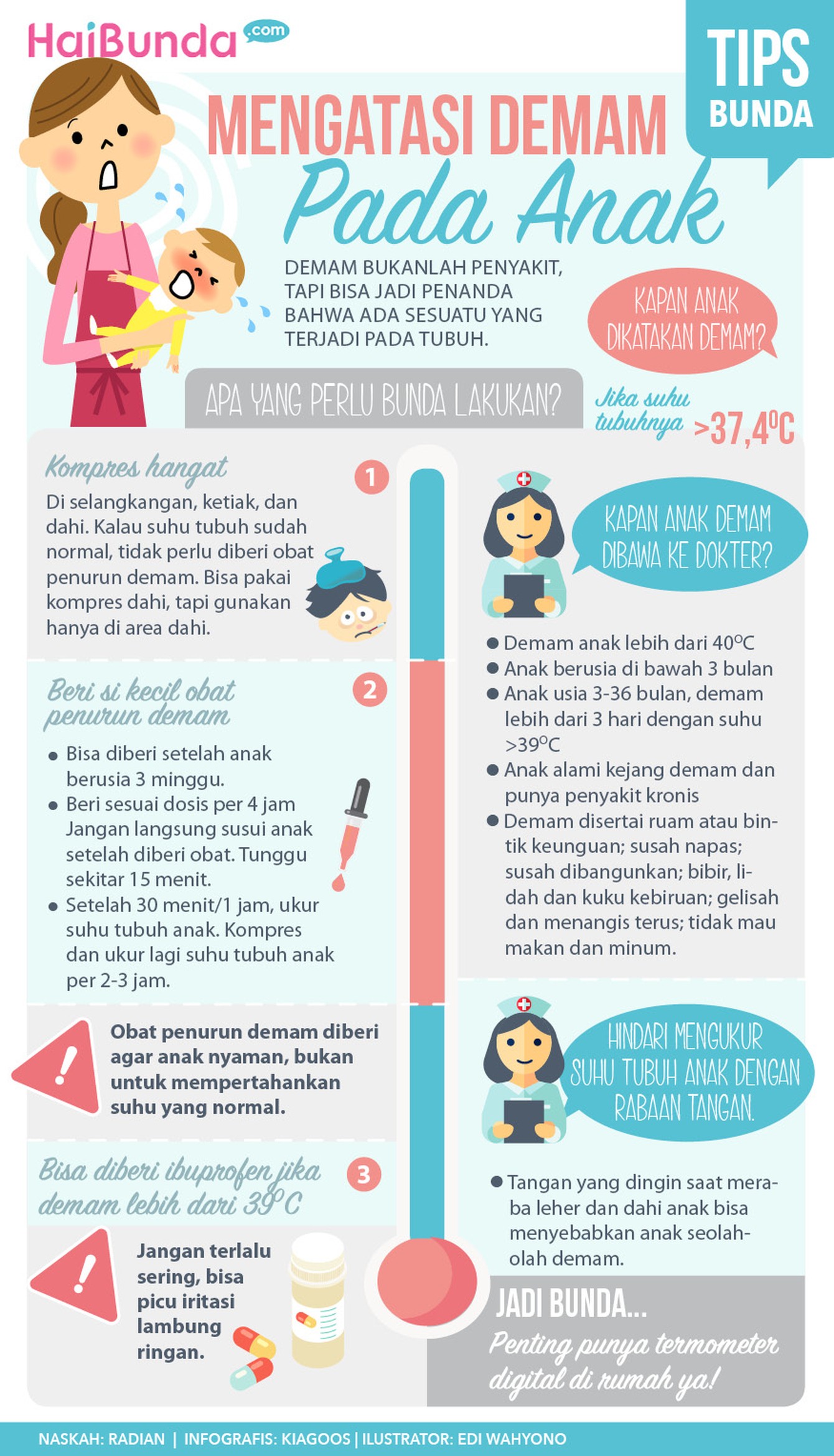 Anak Demam? Begini Bun Mengatasinya Nggak perlu panik Bun kalau si kecil demam.