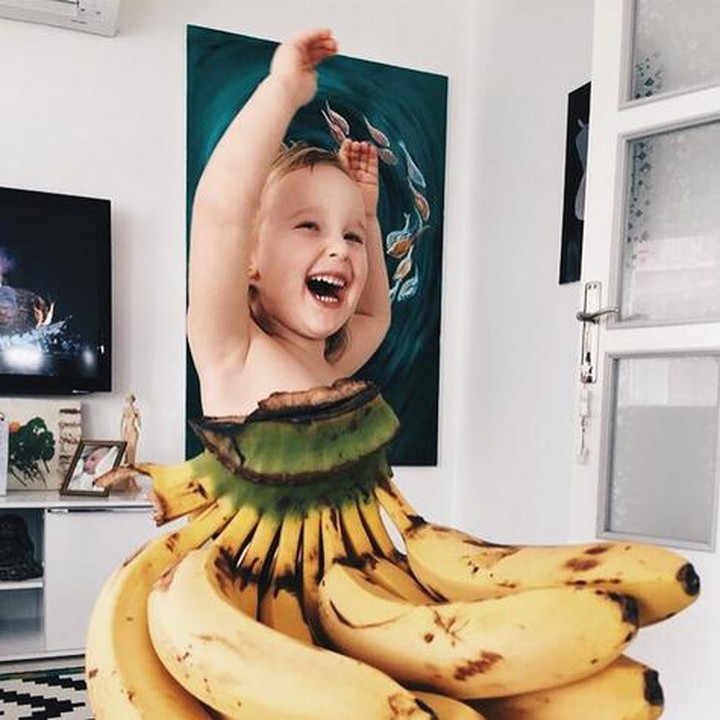 Biarpun ada pisang yang sudah diambil, 'gaun' ini terlihat cantik ya Bun! (Foto: Instagram/@seasunstefani)