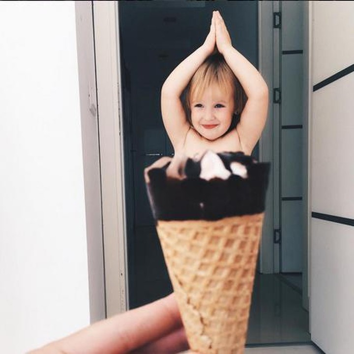Stefani 'bergaun' es krim. Jadi kayak putri duyung nggak sih, Bun? (Foto: Instagram/@seasunstefani)