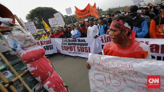 Sebanyak 15 orang perwakilan dari Aliansi Nelayan Indonesia menemui pihak Istana untuk menyampaikan protes mereka soal kebijakan larangan cantrang bagi nelayan.