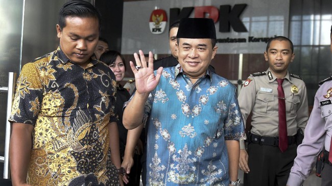 Mantan Ketua DPR Ade Komarudin dihadirkan jaksa penuntut KPK untuk menjadi saksi atas terdakwa korupsi e-KTP, Andi Narogong, di Pengadilan Tipikor Jakarta.