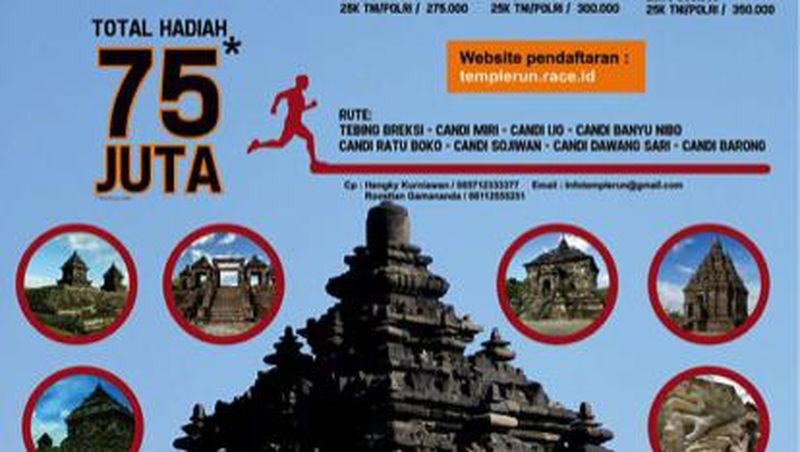 Peserta yang mendaftar di ajang sport tourism Sleman Temple Run 2017 mencapai 570 orang.