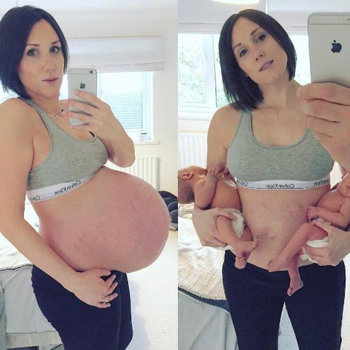 Pantas perut si Bunda besar ya. Ternyata mengandung bayi kembar dua Bun. (Foto: Instagram/ @mother__of_five_boys via @baby)