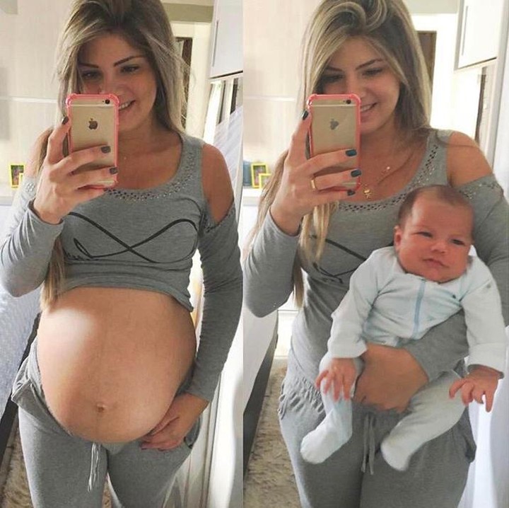 Saat hamil maupun setelah si kecil lahir, Bunda satu ini tetap happy! (Foto: Instagram/ @mrs.zepeda_liz via @baby)