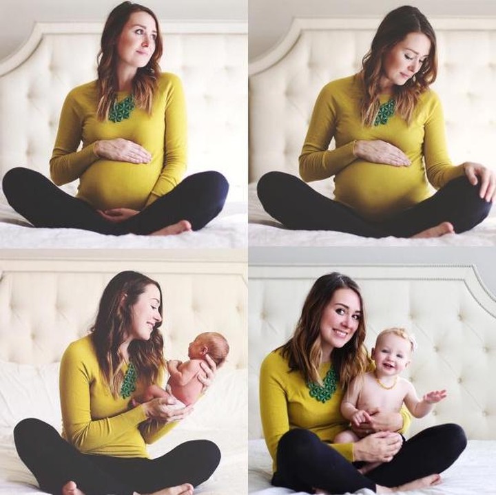 <div>Kalau yang ini, perjalanan kehamilan si Bunda sampai si kecil baru lahir kemudian sudah agak besar, Bun. (Foto: Instagram /@inspirepregnancy via @pregnancygram_)</div><div> </div>