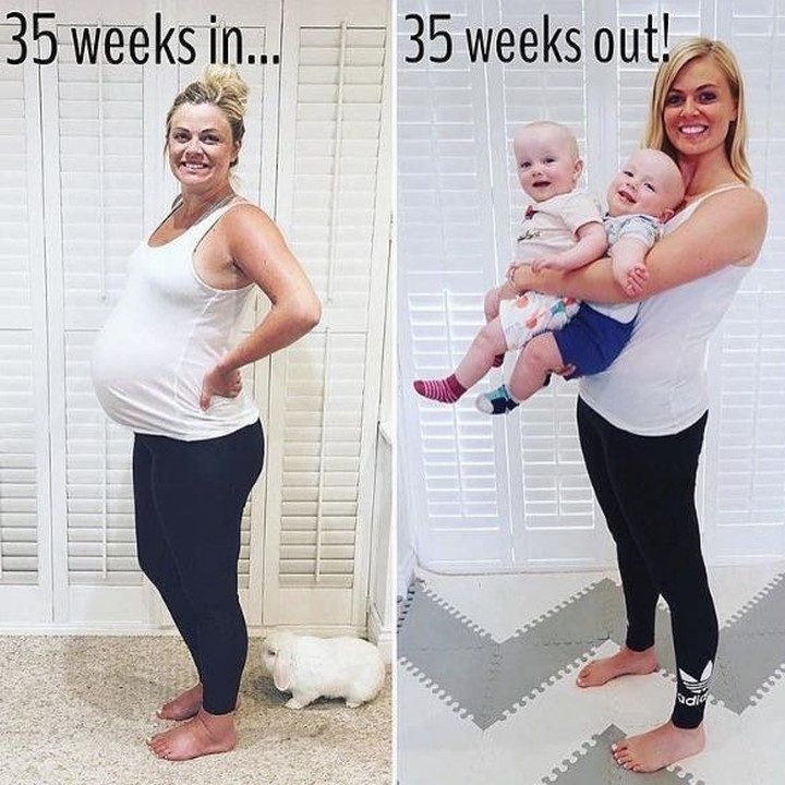 <div>Si kembar saat usianya 35 minggu di kandungan dan 35 minggu setelah lahir. (Foto: Instagram /@lovely_pregnancy_ via @pregnancygram_)</div><div> </div>