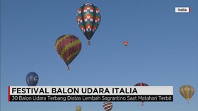 Puluhan Balon Udara Festival Sagrantino Hiasi Langit Italia