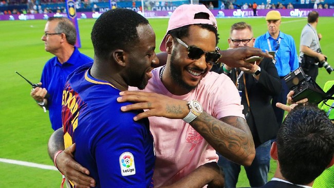 Bintang NBA, Carmelo Anthony dan Draymond Green mendapatkan kesempatan bertemu Lionel Messi dan kawan-kawan di Miami.