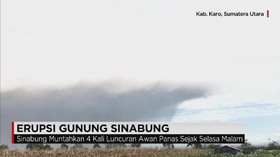 Letusan Awan Panas Gunung Sinabung Sejauh 3 Km ke Tenggara