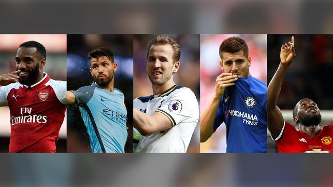 Siapa raja gol Liga Inggris musim 2017/18? Harry Kane, Alexandre Lacazette, Alvaro Morata, Sergio Aguero, atau Romelu Lukaku?