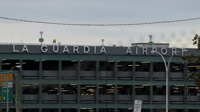Kekacauan terjadi di Bandara LaGuardia, New York, saat seekor rakun terlihat jatuh melalui langit-langit terminal sebelum kemudian berlari liar di ruang tunggu.