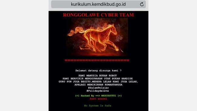 Kemendikbud Akui Subdomain Situsnya Diretas