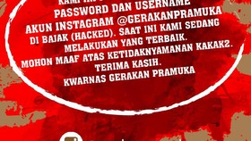 Akun Instagram Gerakan Pramuka Sempat Tak Bisa Diakses