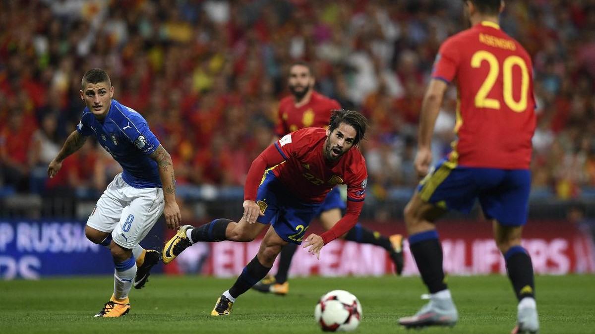 FOTO: Spanyol Buat Italia Babak Belur di Santiago Bernabeu