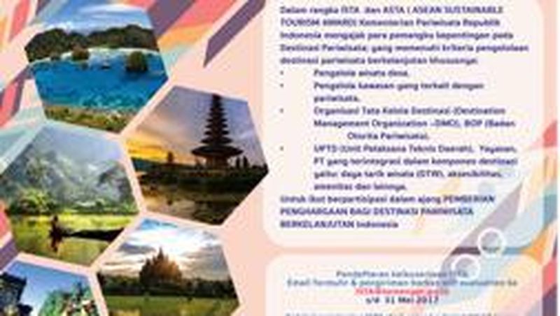 Kementerian Pariwisata (Kemenpar) menggelar ajang penghargaan Indonesia Sustainable Tourism Awards (ISTA) untuk pertama kalinya.
