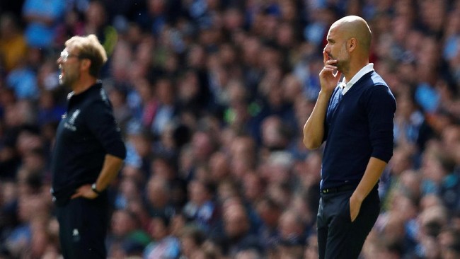 Duel Liverpool vs Manchester City bakal jadi pertarungan dua pelatih karismatik antara Juergen Klopp vs Pep Guardiola dan adu cerdas Salah vs De Bruyne.
