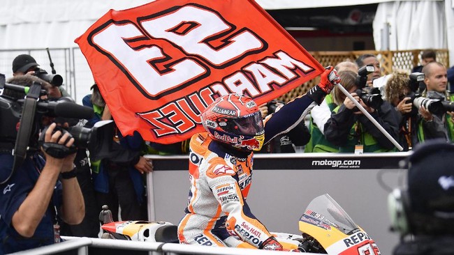 Marc Marquez jadi pebalap tercepat di latihan bebas pertama GP Aragon sedangkan Valentino Rossi ada di peringkat ke-18.