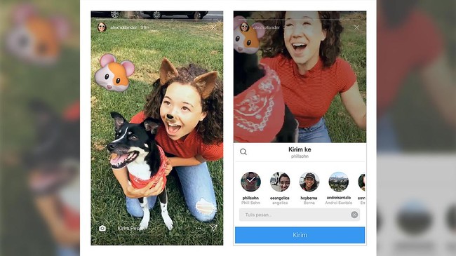 Instagram merilis fitur baru yang memungkinkan IG stories dibagikan secara pribadi ke pengguna lainnya.
