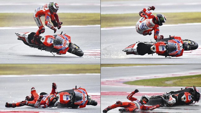 FOTO: Momen Jorge Lorenzo Terpelanting di Misano
